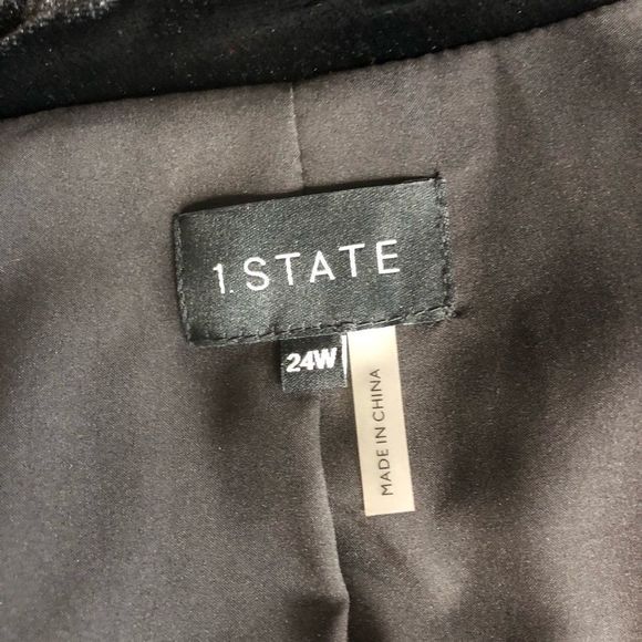 1. State Black Velvet Ruched Sleeve Blazer Dress - Picture 10 of 13